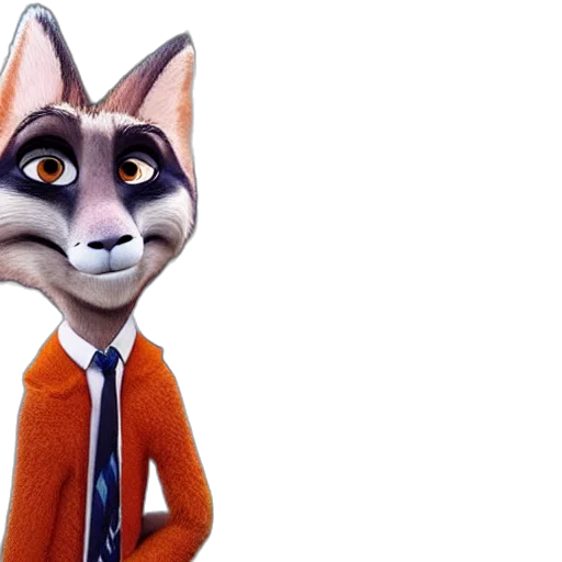 staff, animal, jacket, 3d render, concept art, trump, zootopia, character transparent PNG cut-out