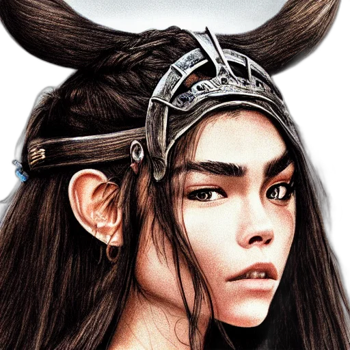 crown, face, hair, fantasy art transparent PNG cut-out