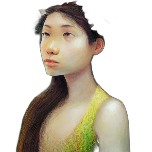 face, mask, dress, hair, photorealistic, oil painting, concept art, fantasy art transparent PNG cut-out