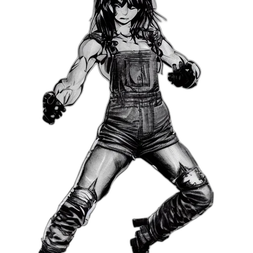 comic book art, concept art, cartoon, cyberpunk, full, body, pose, manga transparent PNG cut-out
