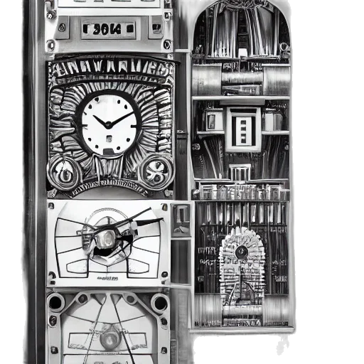 furniture, robot, concept art, pencil sketch transparent PNG cut-out