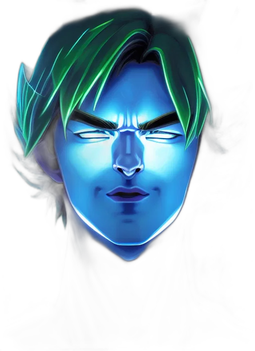 face, mask, creature, staff, vaporwave, 3d render, photorealistic, concept art transparent PNG cut-out