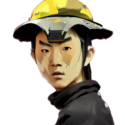 staff, face, hat, robot transparent PNG cut-out