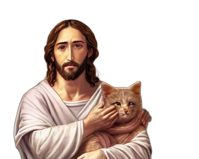animal, creature, photorealistic, pixel art, concept art, jesus, christ, uwu transparent PNG cut-out