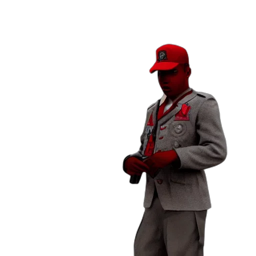 staff, jacket, hat, weapon transparent PNG cut-out