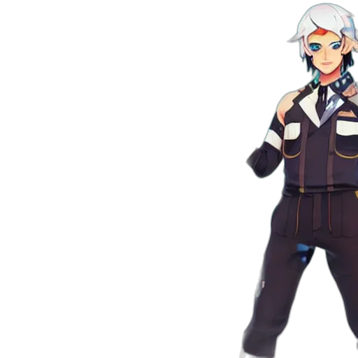 jacket, staff, concept art, pixel art, anime, cartoon, senko, san transparent PNG cut-out