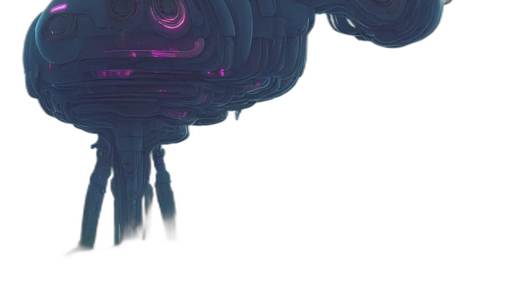 robot, hair, crown, tree, cyberpunk, vaporwave, concept art, 3d render transparent PNG cut-out