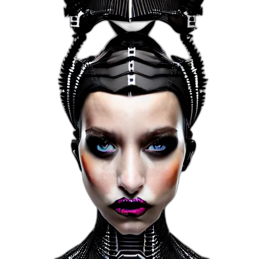 robot, mask, face, jewelry, cyberpunk, photorealistic, concept art, 3d render transparent PNG cut-out