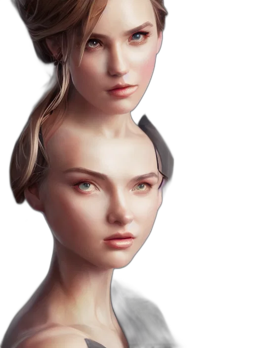 face, crown, hair, staff transparent PNG cut-out
