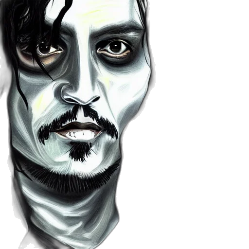 face, mask, photorealistic, comic book art, watercolor, fantasy art, portrait, johnny transparent PNG cut-out