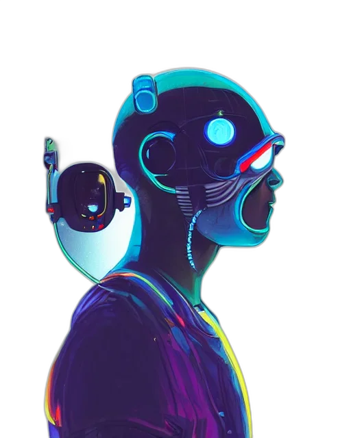 robot, mask, face, jacket transparent PNG cut-out