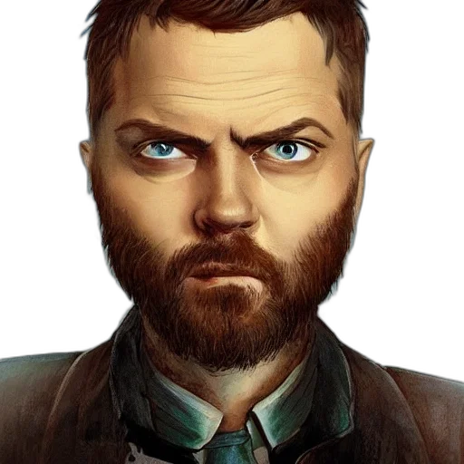 face, jacket, staff, comic book art, photorealistic, cartoon, concept art, beautiful transparent PNG cut-out