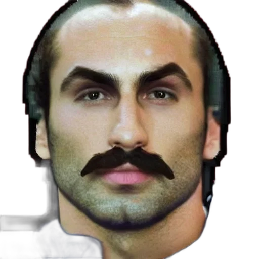 face, hair, staff, photorealistic transparent PNG cut-out