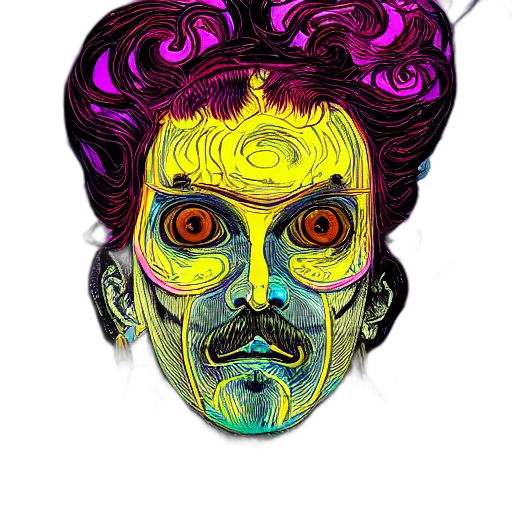 mask, face, staff, creature, concept art, comic book art, cartoon, pixel art transparent PNG cut-out