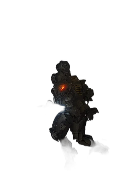 robot, weapon, creature, staff, concept art, 3d render, fantasy art, pixel art transparent PNG cut-out