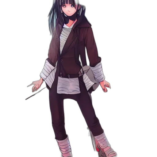 jacket, staff, sword, weapon, concept art, anime, pixel art, fantasy art transparent PNG cut-out