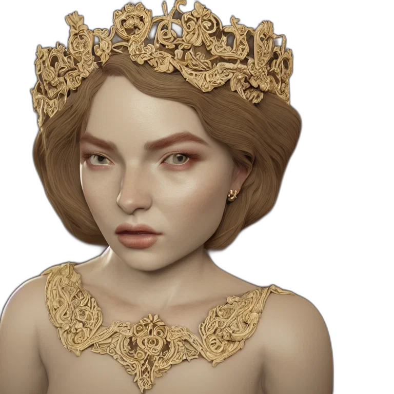 crown, jewelry, fantasy art, 3d render, concept art, photorealistic, golden, earth tones transparent PNG cut-out