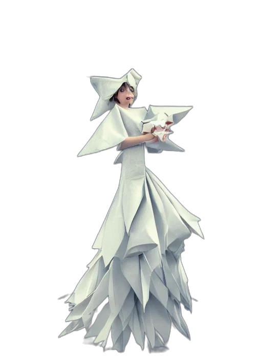 dress, staff, hat, umbrella transparent PNG cut-out