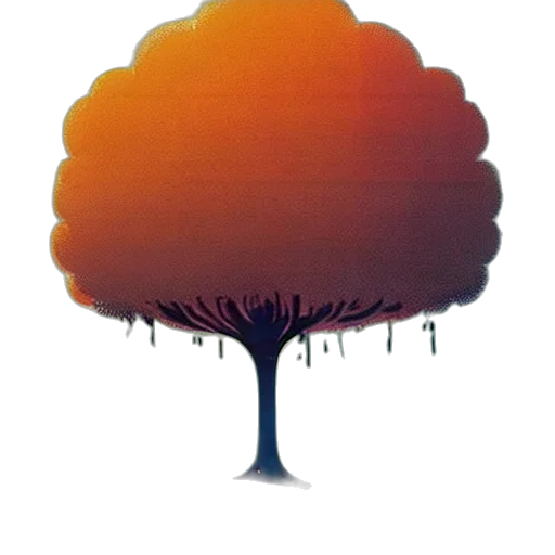 tree, umbrella, crown, hair, watercolor, concept art, pixel art, fantasy art transparent PNG cut-out