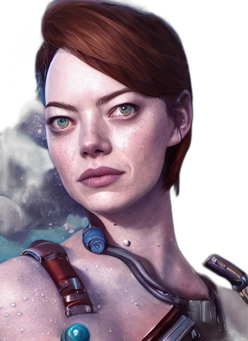 face, robot, concept art, fantasy art transparent PNG cut-out
