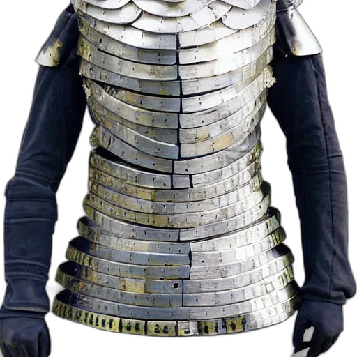 jacket, robot, dress, sword, 3d render, concept art, monochrome, armor transparent PNG cut-out