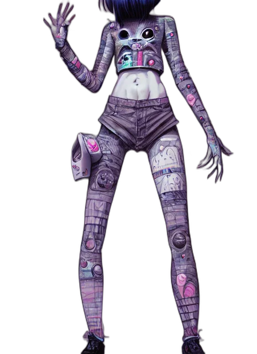 robot, creature, staff, dress transparent PNG cut-out