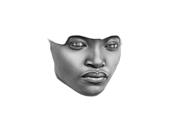 face, mask, crown, hat, photorealistic, pencil sketch, 3d render, concept art transparent PNG cut-out