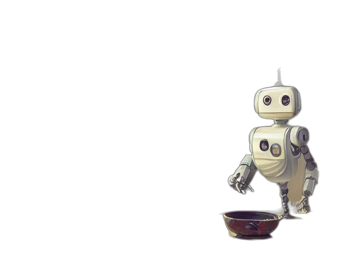 robot, food, concept art, 3d render transparent PNG cut-out
