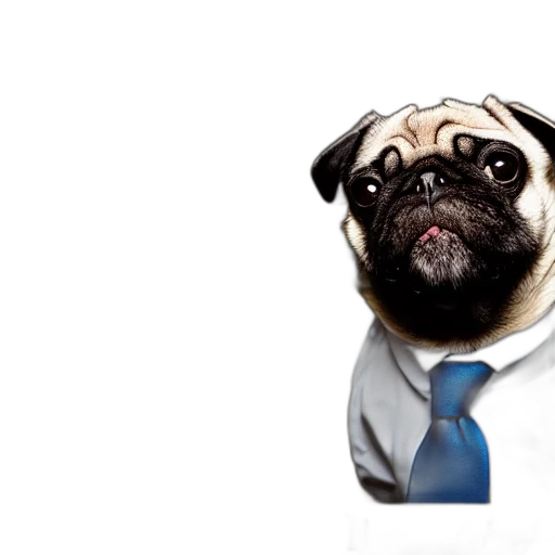 staff, animal, photorealistic, pug transparent PNG cut-out