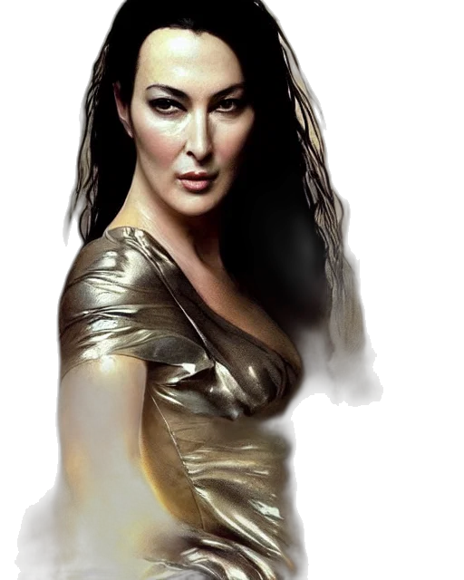 jewelry, dress, photorealistic, fantasy art, oil painting, concept art, golden, earth tones transparent PNG cut-out