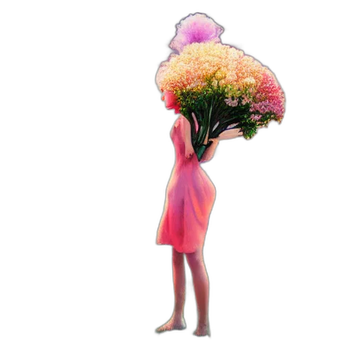 flower, dress, umbrella, hat transparent PNG cut-out