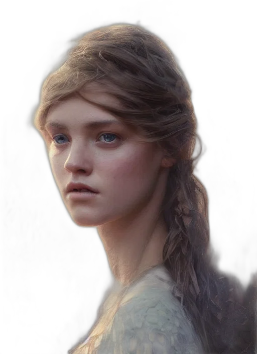 face, hair, crown, dress, photorealistic, fantasy art, concept art, oil painting transparent PNG cut-out