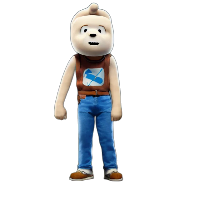 staff, robot, jacket, animal, 3d render, concept art, cartoon, photorealistic transparent PNG cut-out