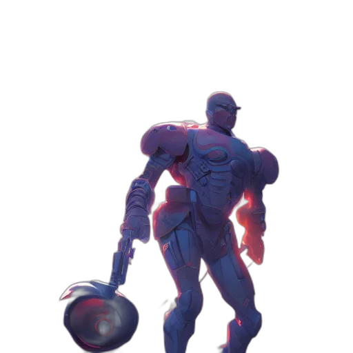 robot, weapon, creature, staff transparent PNG cut-out