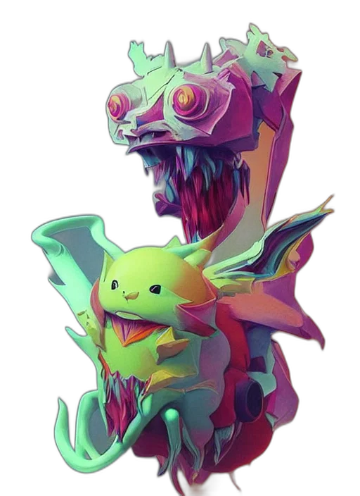 creature, dragon, staff, weapon transparent PNG cut-out