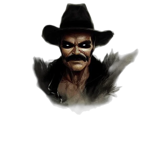 mask, face, hat, staff, concept art, comic book art, fantasy art, photorealistic transparent PNG cut-out