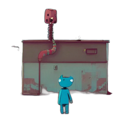 robot, staff, creature, weapon, concept art, pixel art, 3d render, cyberpunk transparent PNG cut-out