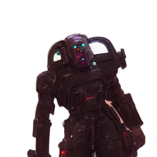 robot, weapon, staff, jacket transparent PNG cut-out