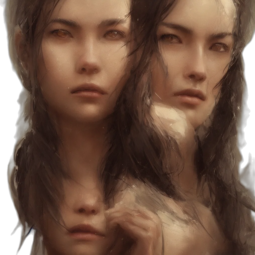 face, hair, mask, creature, photorealistic, fantasy art, concept art, oil painting transparent PNG cut-out