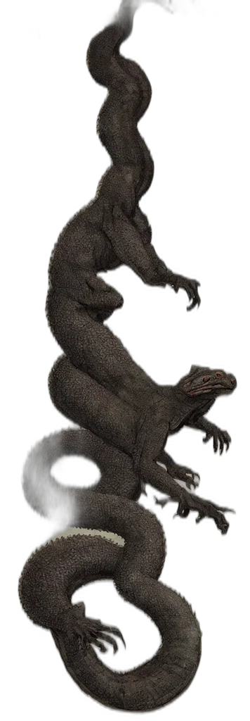 dragon, creature, animal, staff transparent PNG cut-out