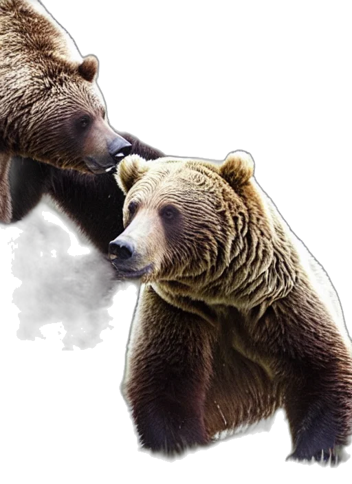 animal, photorealistic, concept art, fog, forest, grizzly, bear, swat transparent PNG cut-out