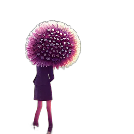 umbrella, flower, hat, dress, concept art, 3d render, fantasy art, pixel art transparent PNG cut-out