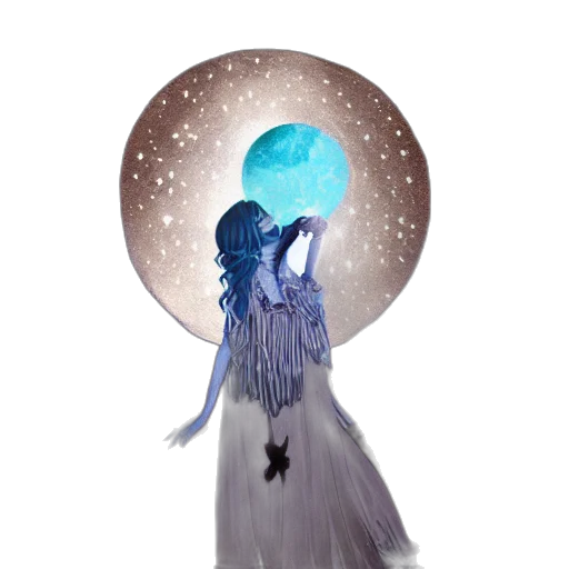 dress, staff, creature, fantasy art transparent PNG cut-out