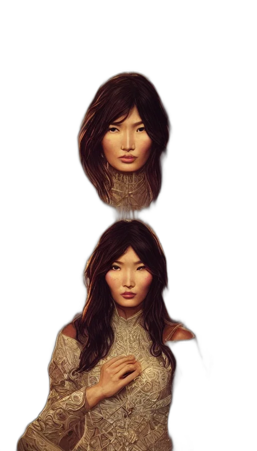 hair, face, jewelry, mask transparent PNG cut-out