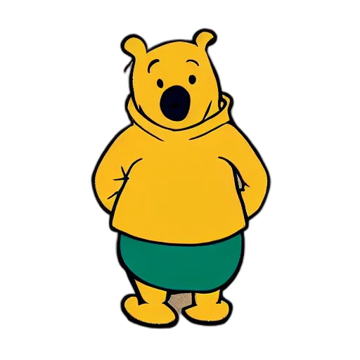 animal, creature, concept art, parakeet, wearing, winnie, pooh, hoodie transparent PNG cut-out