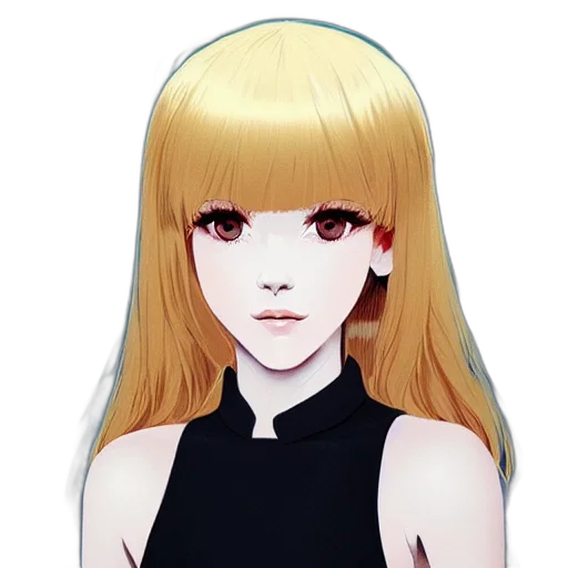 face, hair, mask, dress, anime, cartoon, pixel art, concept art transparent PNG cut-out