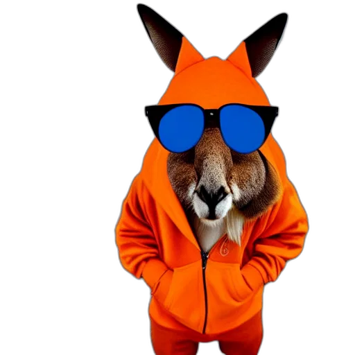 animal, jacket, creature, hat, portrait, photo, kangaroo, wearing transparent PNG cut-out