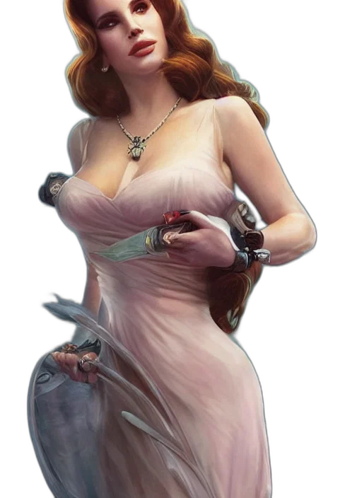 dress, jewelry, staff, weapon transparent PNG cut-out