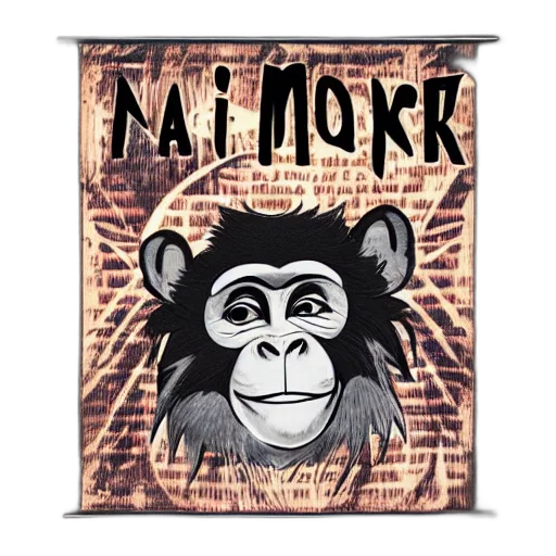 mask, jacket, animal, concept art, monochrome, rapper, monkey transparent PNG cut-out