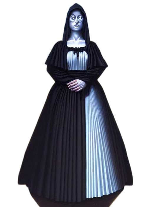 dress, staff, robot, concept art, pixel art, 3d render, fantasy art, dark transparent PNG cut-out